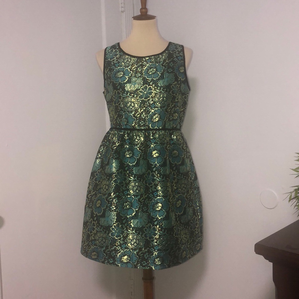Xhileratiom Metallic Floral Dress